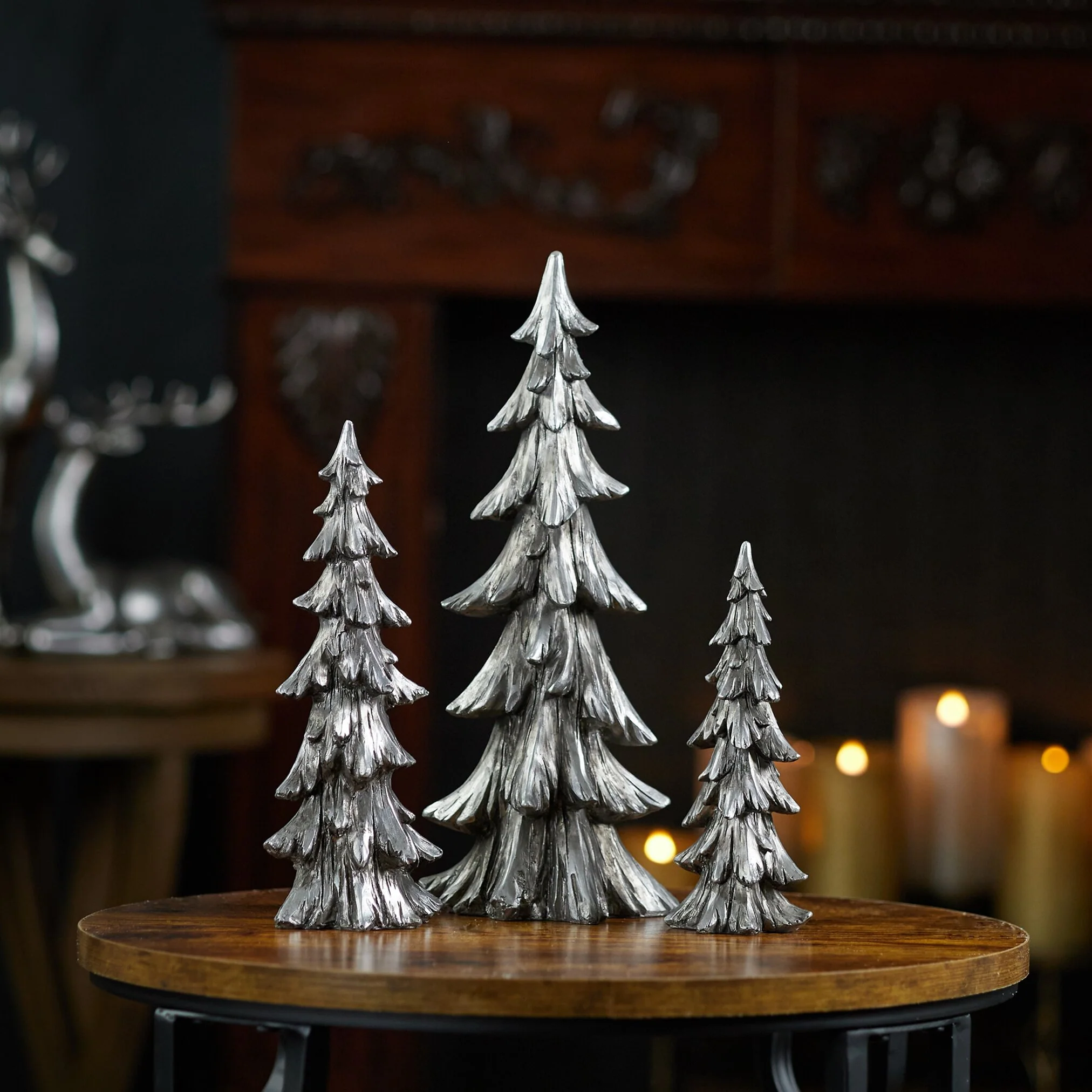 Resin Trees, 7.5 - 13.5" (Set of 3) - Image 2