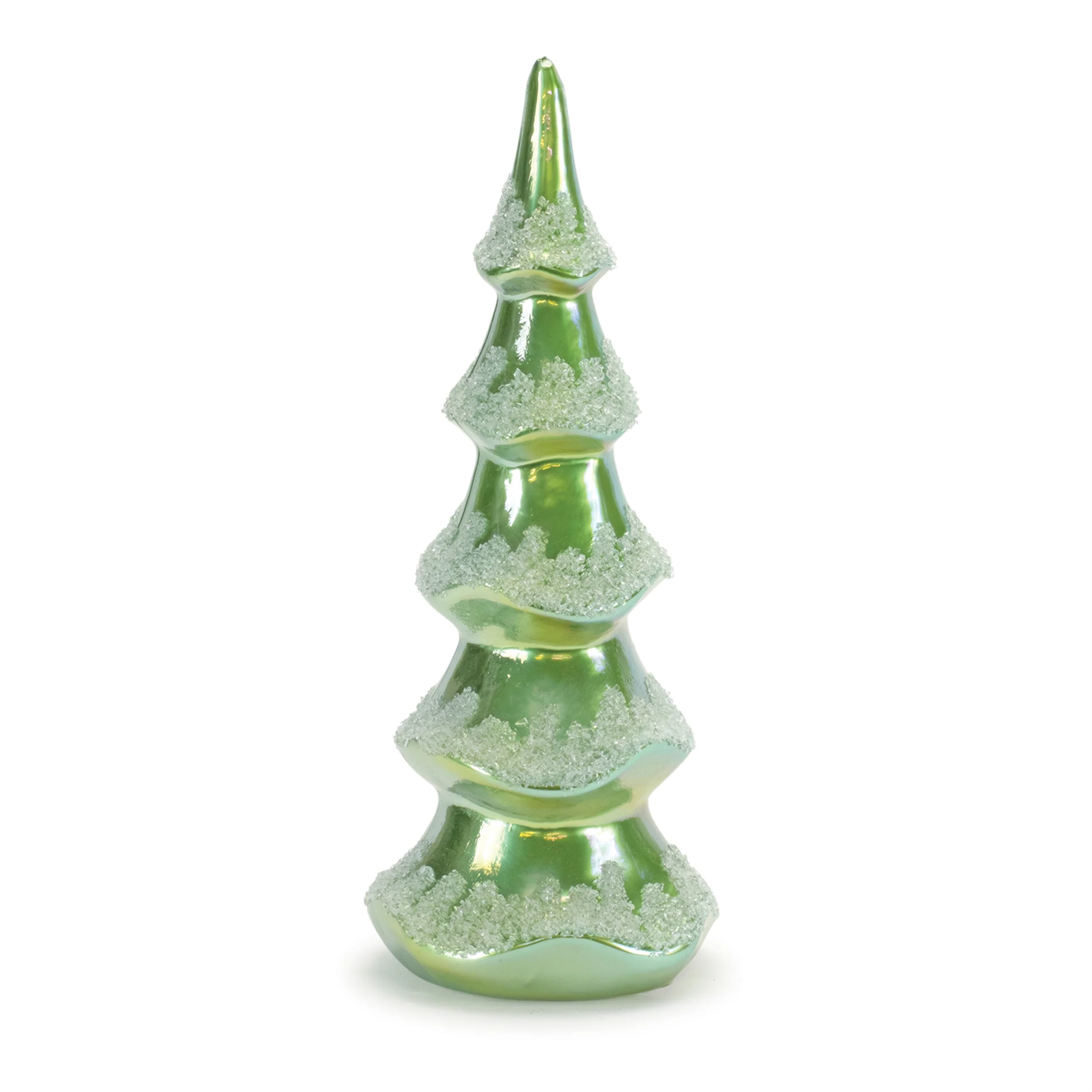 Green Spiral Glass Tree Figurine (Set of 3) 8"H, 10"H, 12"H - Image 2