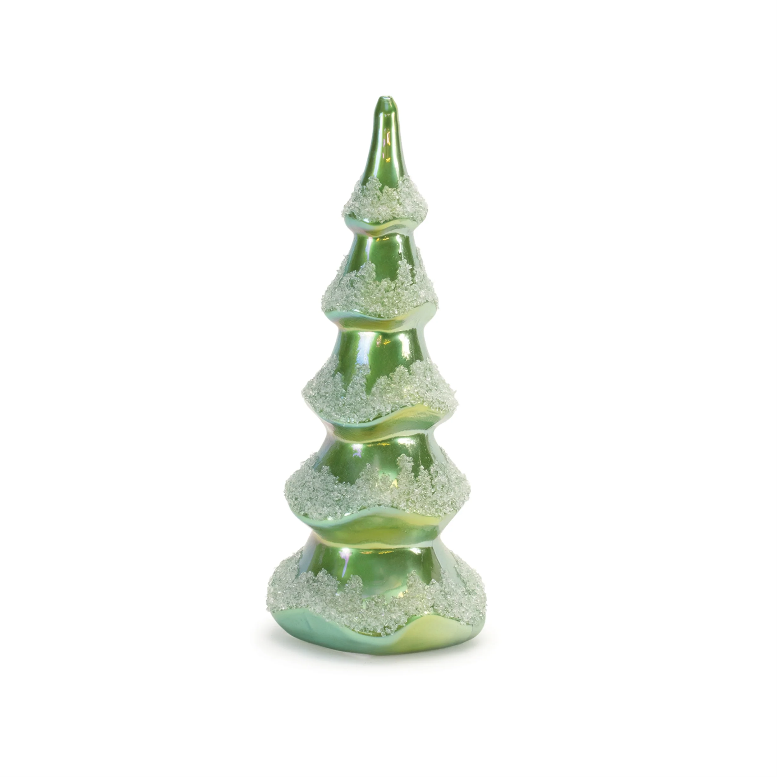 Green Spiral Glass Tree Figurine (Set of 3) 8"H, 10"H, 12"H - Image 3