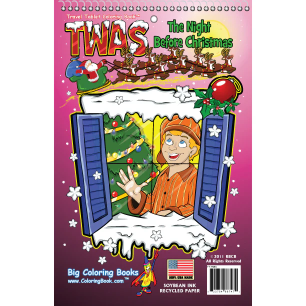 Twas The Night Before Christmas Travel Tablet Coloring Book