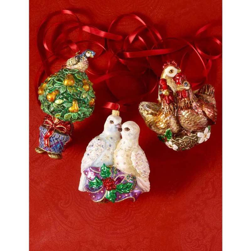 Two Turtle Doves Glass Ornament, 5.75" - Image 5