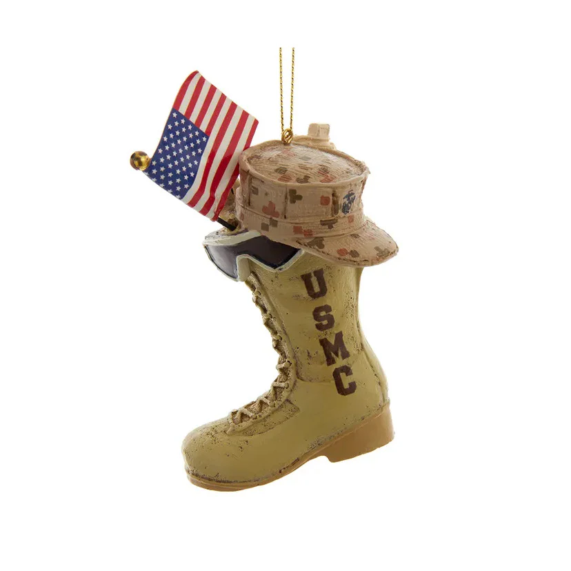 U.S. Marine CorpsĀ® Boot With Flag Ornament, 4.75"