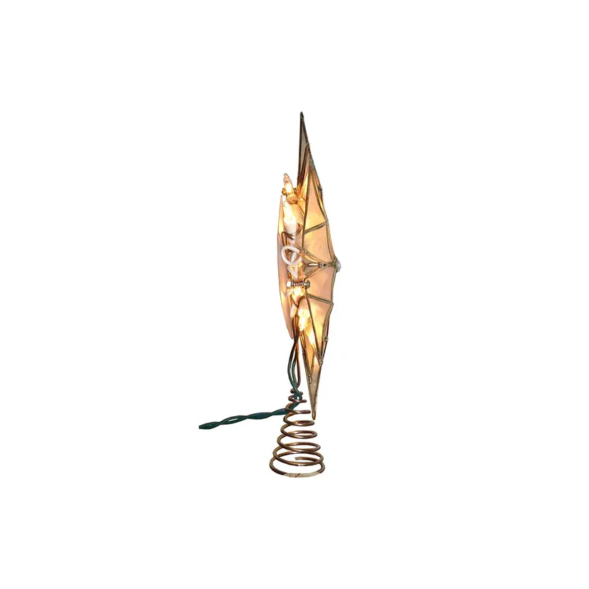 UL 10-Light Capiz Star With Center Gem Treetop, 10.24" - Image 3