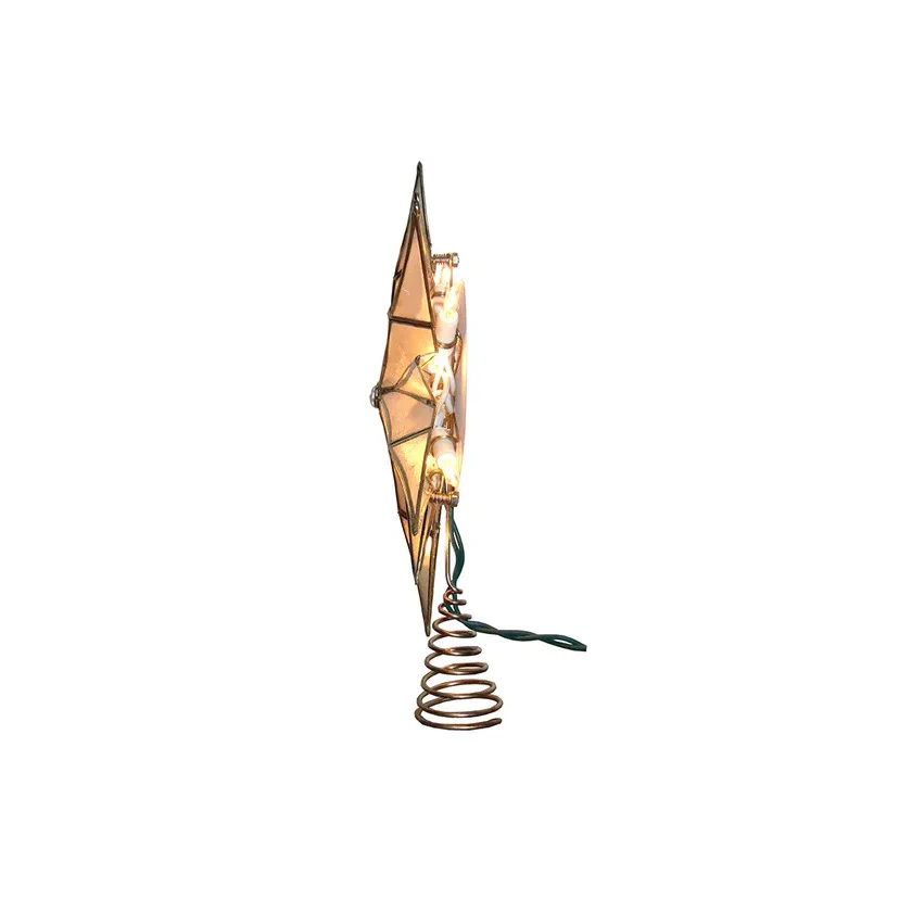 UL 10-Light Capiz Star With Center Gem Treetop, 10.24" - Image 7