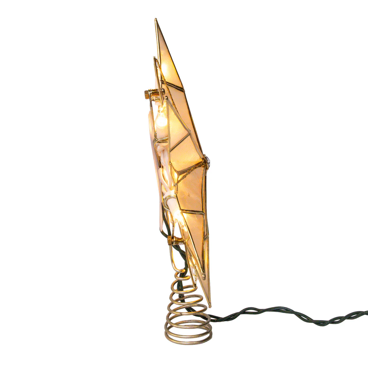 UL 10L 12-Point Capiz Star With Gemstone Center Treetop - Image 3