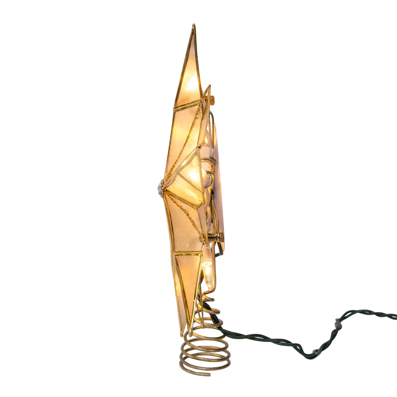 UL 10L 12-Point Capiz Star With Gemstone Center Treetop - Image 7