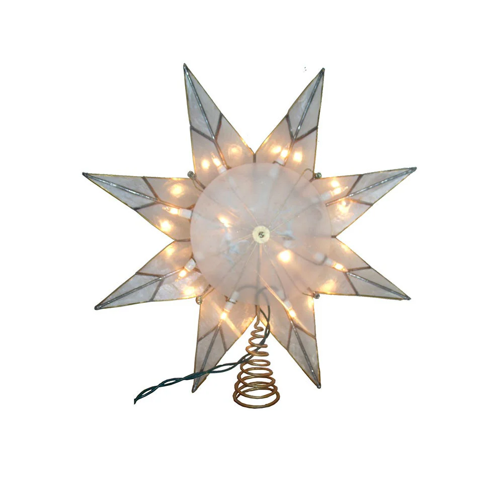 UL 10L 8-Point Capiz Gold Star Treetop, 14" - Image 3
