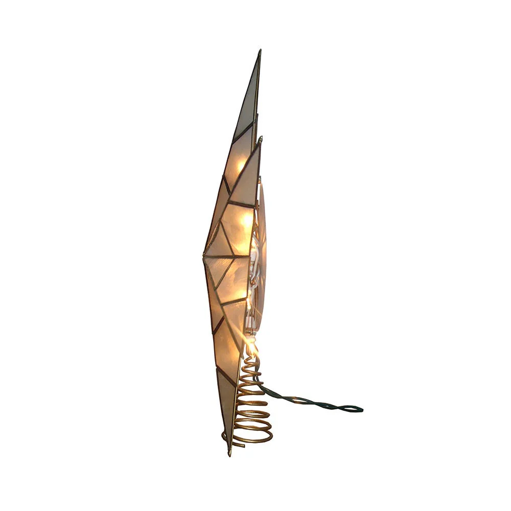 UL 10L 8-Point Capiz Gold Star Treetop, 14" - Image 6