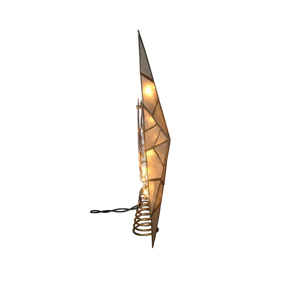 UL 10L 8-Point Capiz Gold Star Treetop, 14" - Image 7