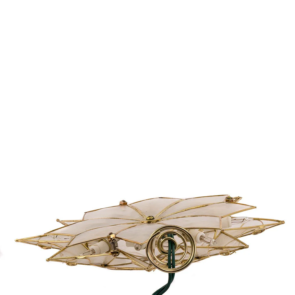 UL 10L 8-Point Capiz Gold Star With Arabesque Decoration Treetop, 9.27" - Image 4