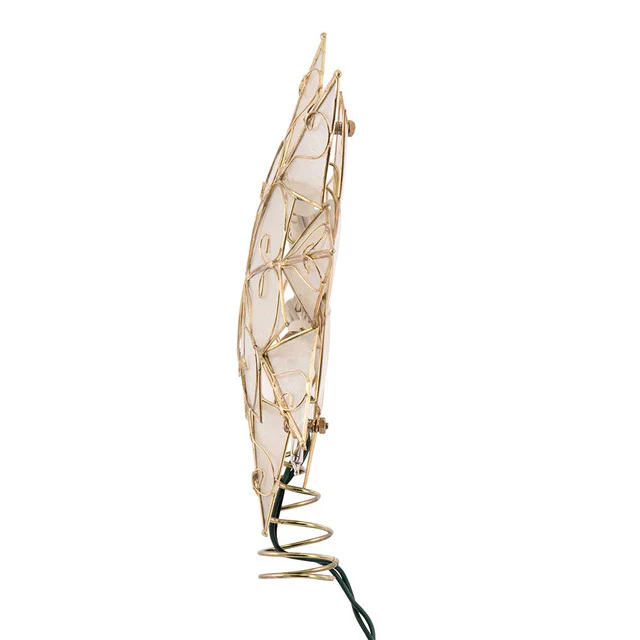 UL 10L 8-Point Capiz Gold Star With Arabesque Decoration Treetop, 9.27" - Image 5