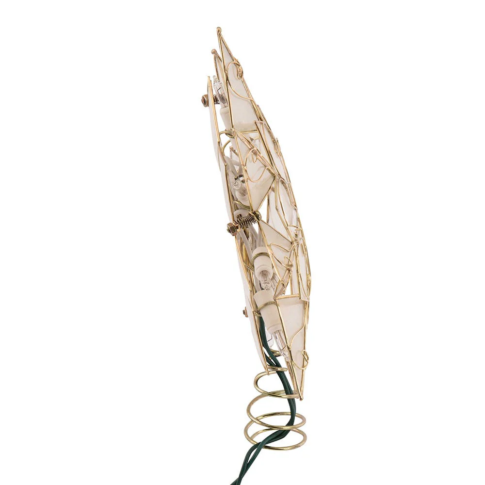 UL 10L 8-Point Capiz Gold Star With Arabesque Decoration Treetop, 9.27" - Image 6