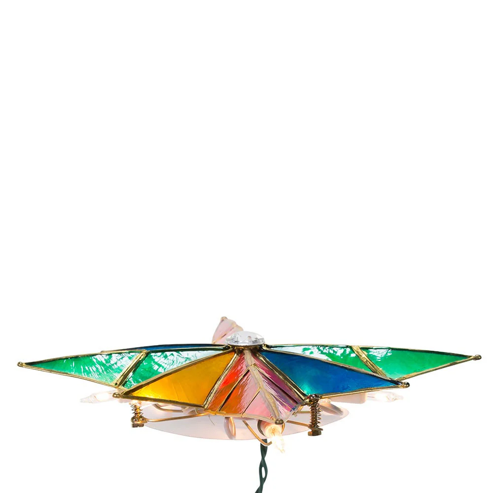 UL 10L Capiz Multicolored Bethlehem Star With Gem Center Treetop, 12" - Image 6