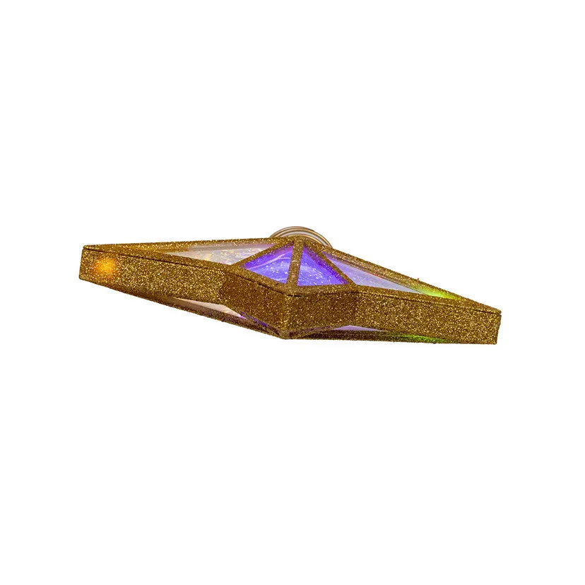 UL 20L Multicolor Fairy Twinkle LED Gold Glitter Star Treetop, 11.5" - Image 3
