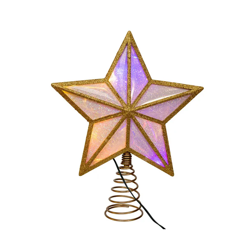 UL 20L Multicolor Fairy Twinkle LED Gold Glitter Star Treetop, 11.5" - Image 4
