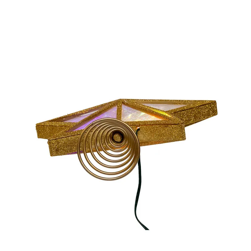 UL 20L Multicolor Fairy Twinkle LED Gold Glitter Star Treetop, 11.5" - Image 6
