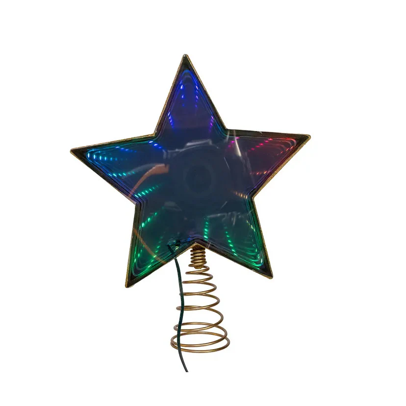UL 22L Multicolor Infinity Effect SMD LED Gold Glitter Star Treetop, 11.5" - Image 4