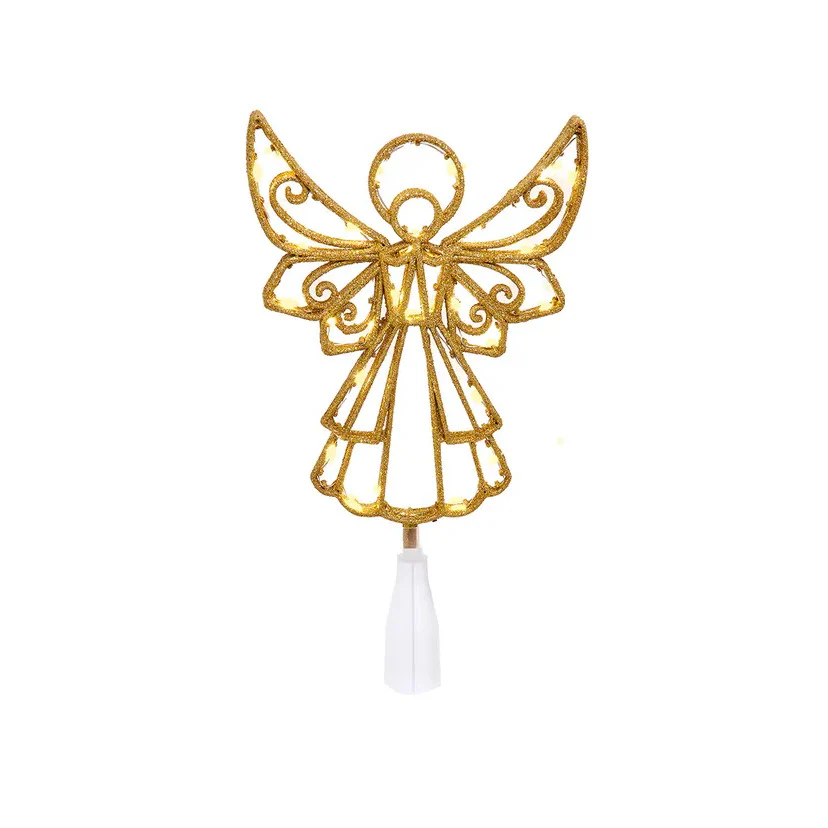 UL 30L Warm White LED Gold Angel Treetop, 16"