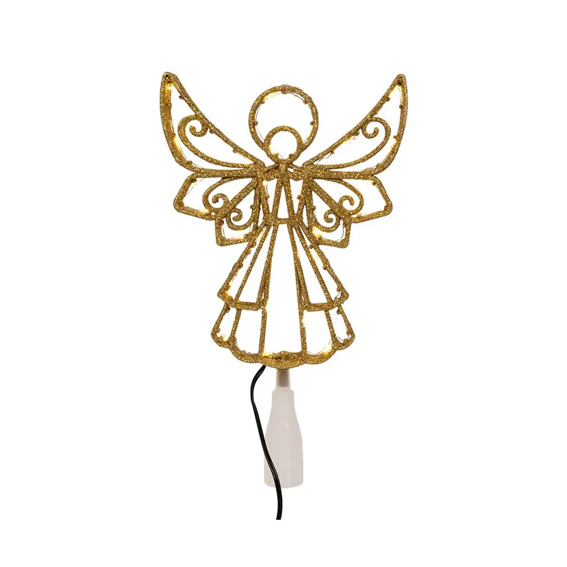 UL 30L Warm White LED Gold Angel Treetop, 16" - Image 3