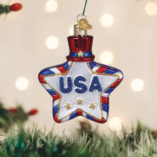 USA Star Ornament, 4"