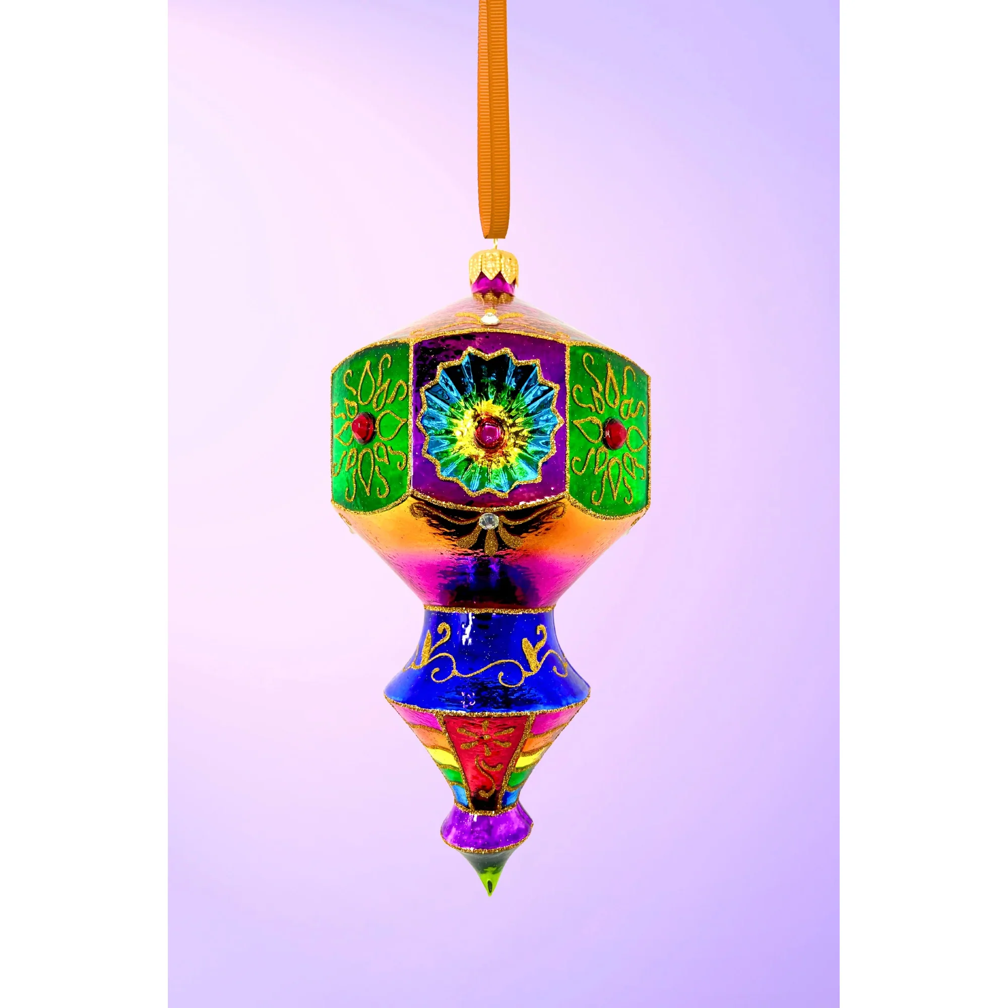 Vegas Prisma Polish Glass Ornament, 6"