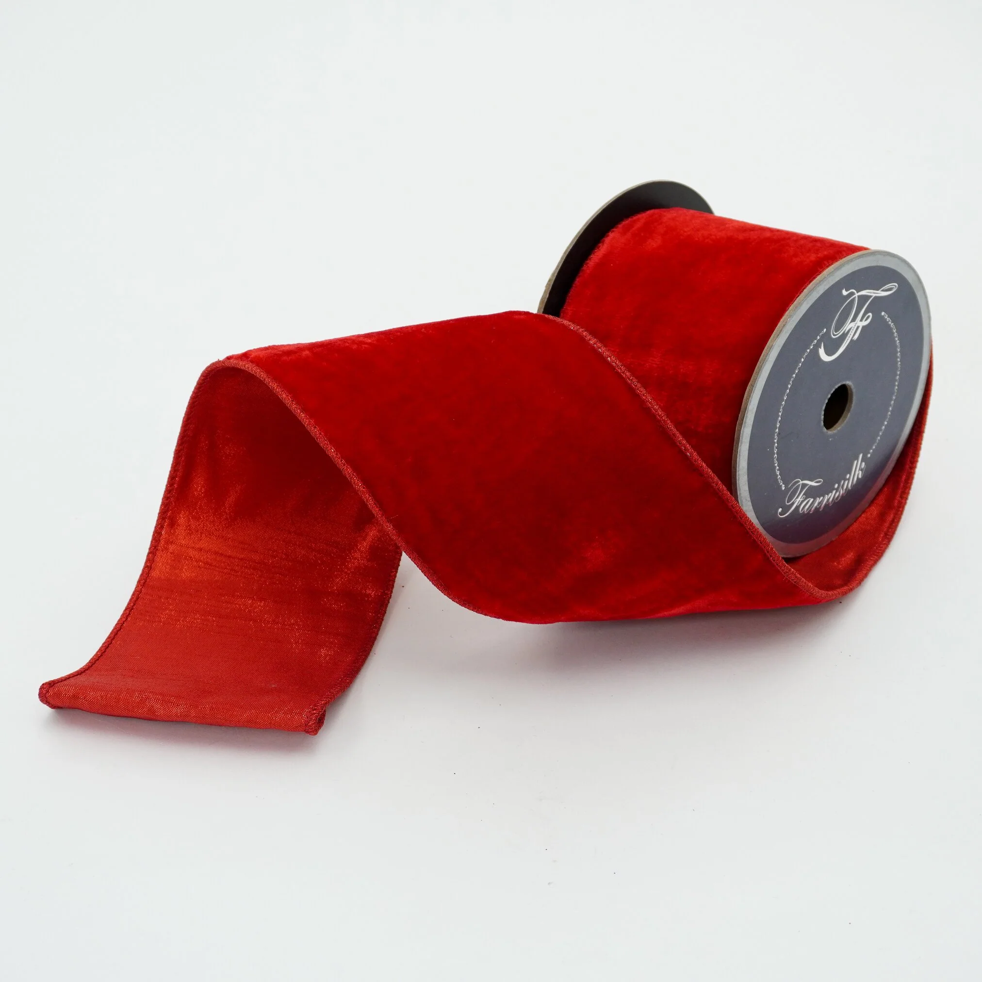 Velvet Luster Ribbon, 4" x 10yd (Red)