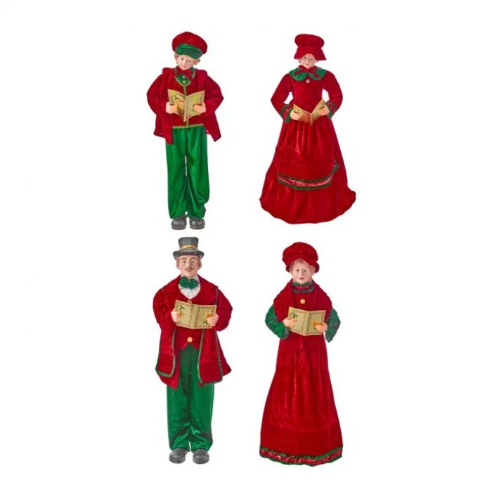 Velvet Regal Caroler Figurines, 32-42" (Set of 4)