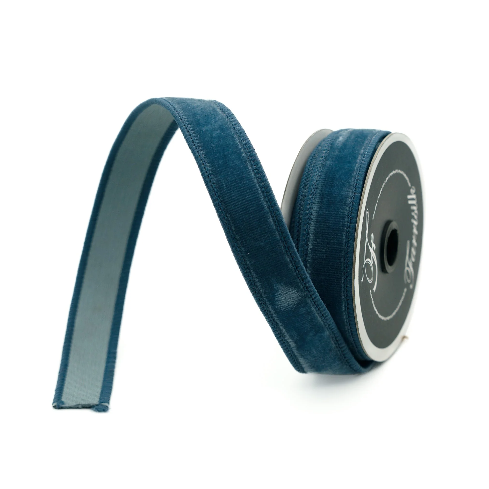 Velvet Ribbon, 1" x 10yd (Steel Blue)