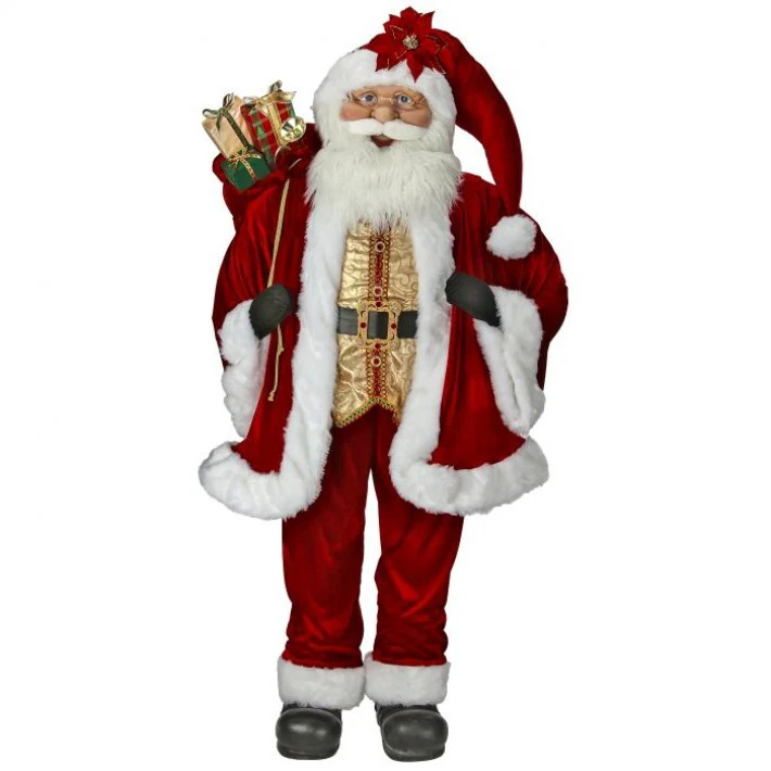 Velvet Standing Santa Statue, 72"