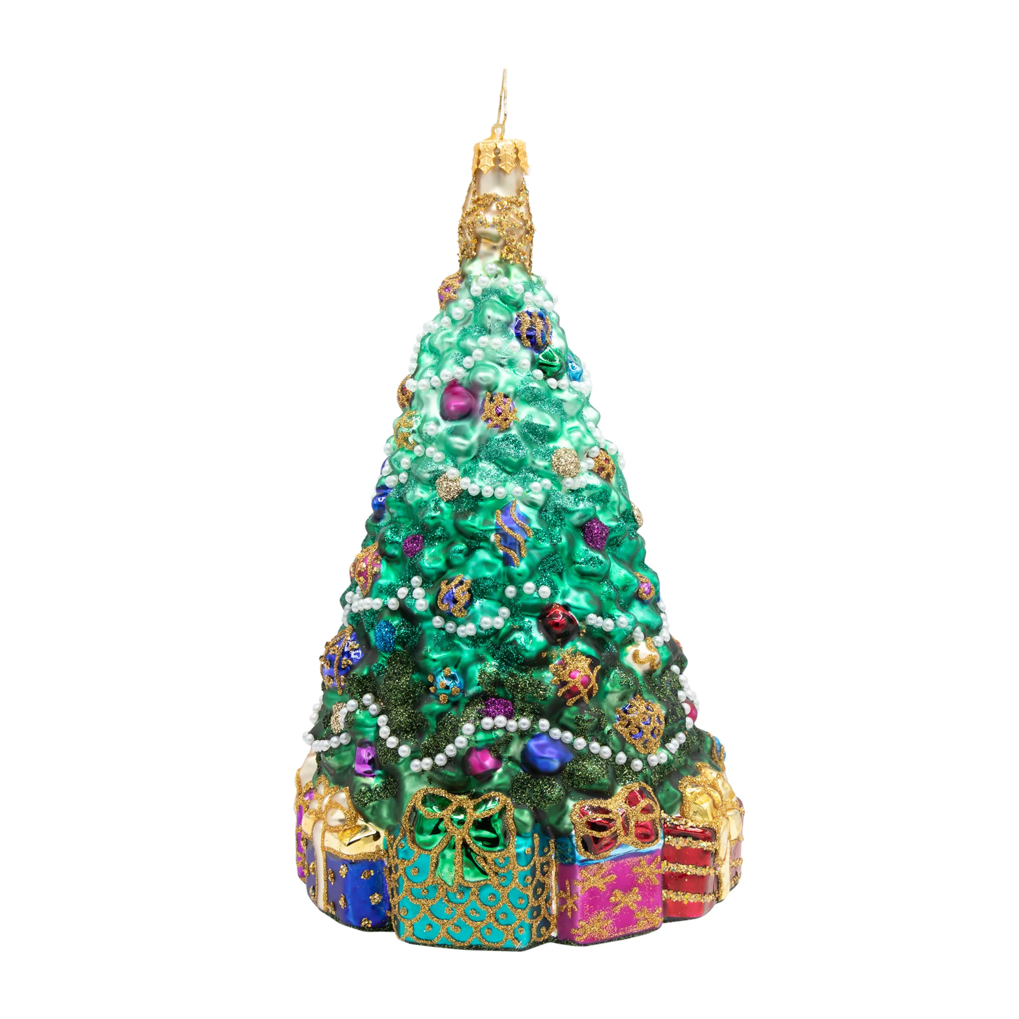 Victorian Splendor Christmas Tree Glass Ornament, 7" - Image 3