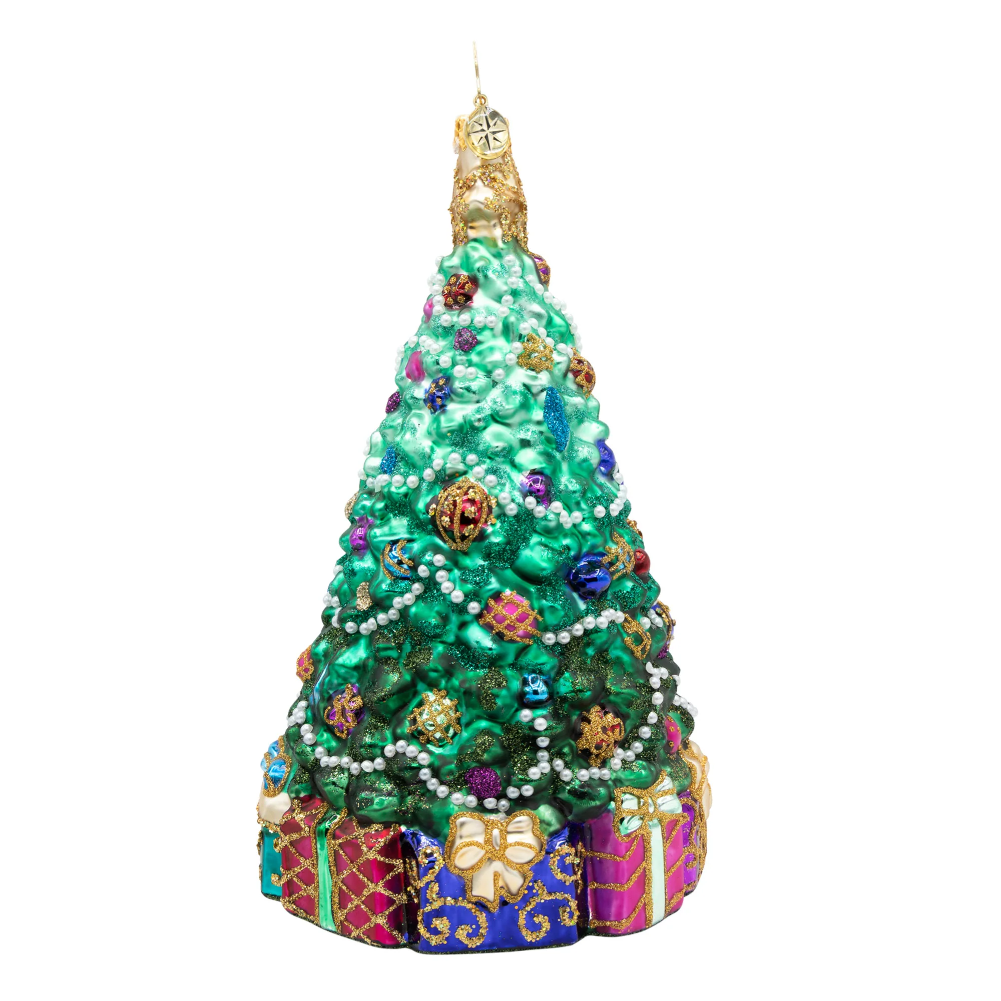 Victorian Splendor Christmas Tree Glass Ornament, 7" - Image 4