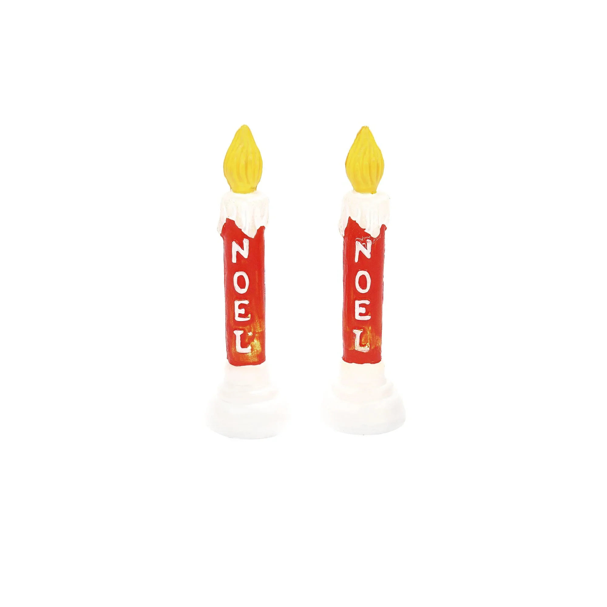 Village Accessories - "Noel" Blow Mold Candle, 2.36" (Set of 2)