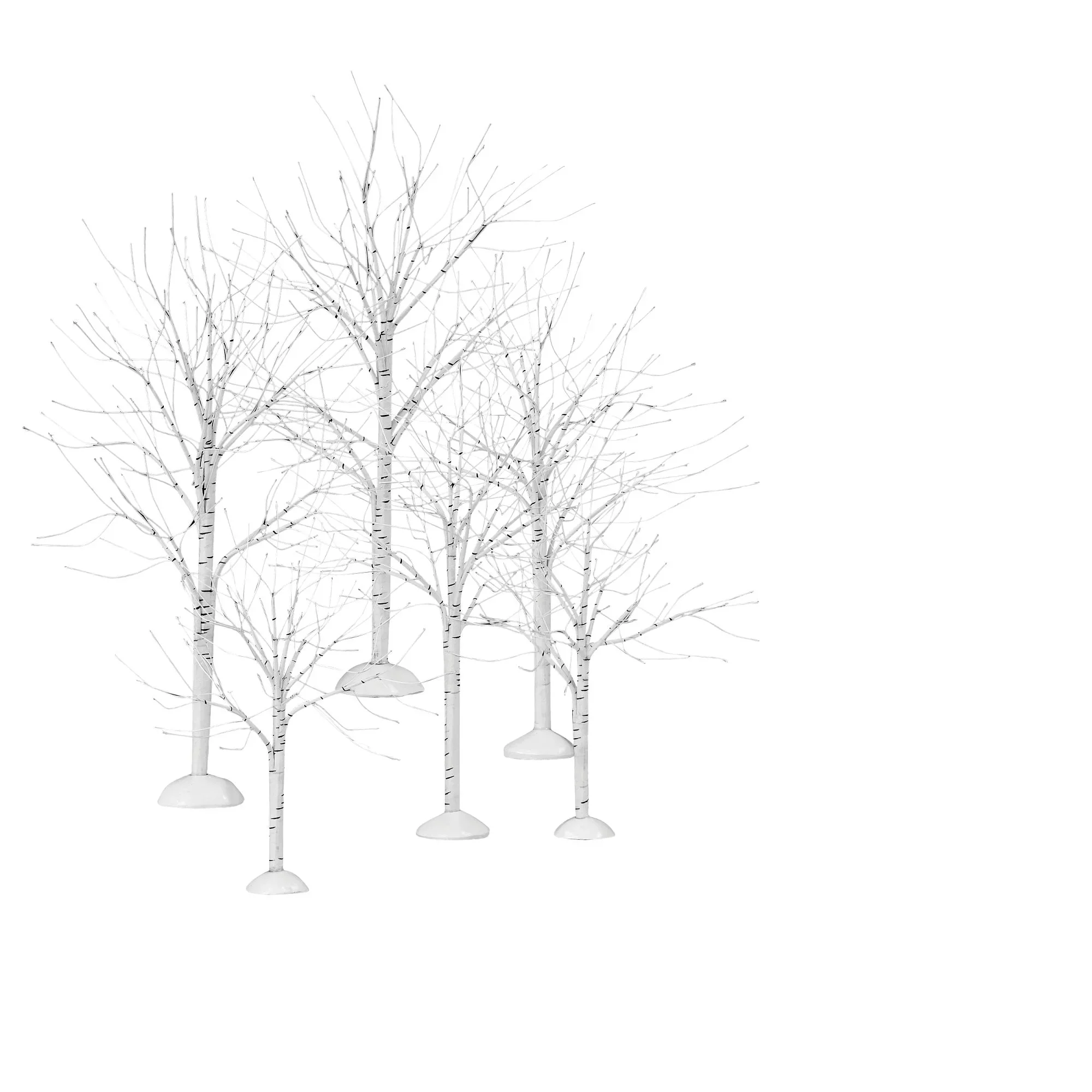 Village Accessories - Winter Birch Tree Figurines, 12" (Set of 6)