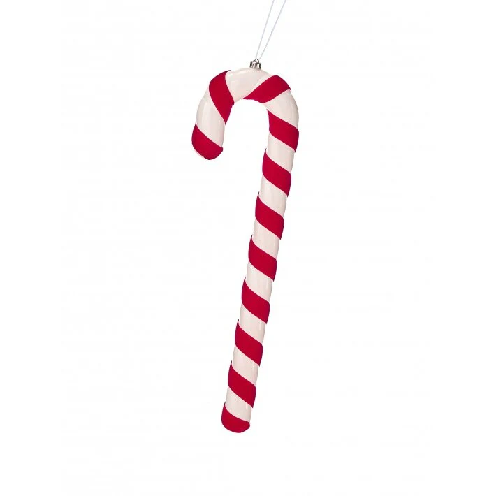 VP "Ceramic" Velvet Candy Cane Ornament, 24"