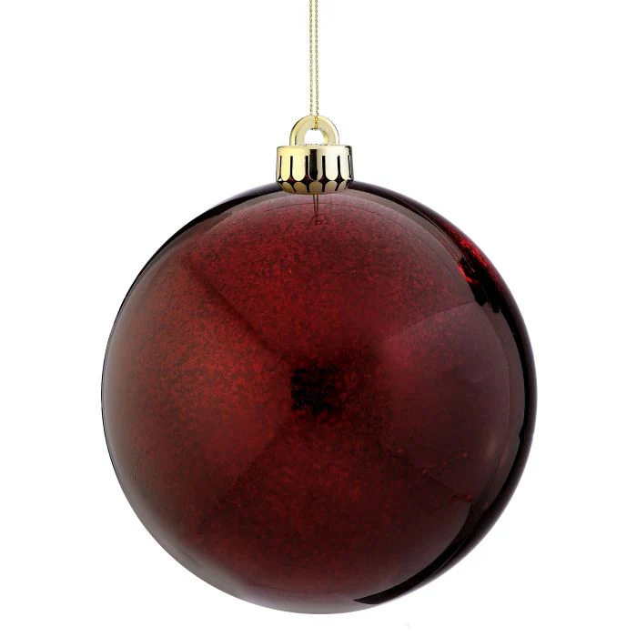 VP Mercury Ball Ornament, 4" (Set of 4) (Burgundy)