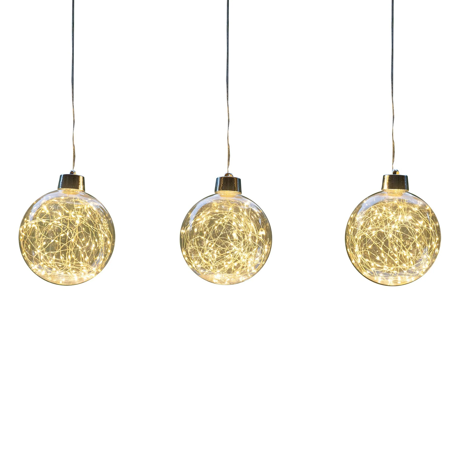Warm White Hanging Globes, 6" (Set of 3)