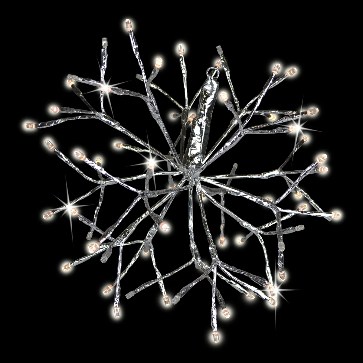 Warm White Shimmering Sphere, 64 Lights, 12" (Silver Twinkle)