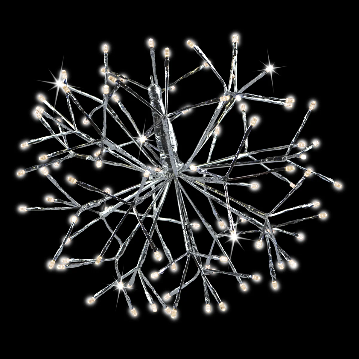 Warm White Shimmering Sphere, 96 Lights, 16" (Silver Twinkle)