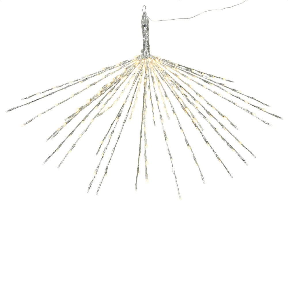 Warm White Silver Starburst, (18", twinkle)