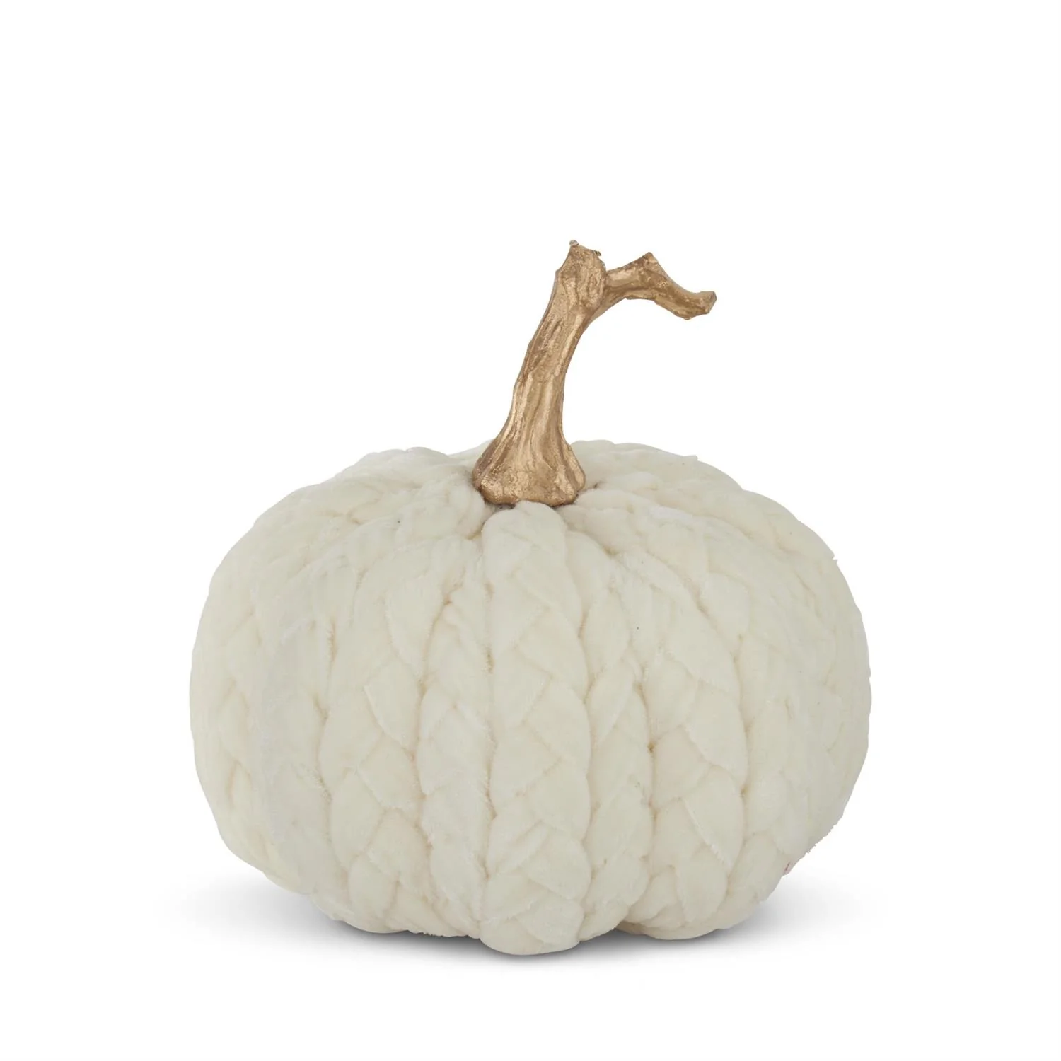 White Braided Pumpkin, 8"