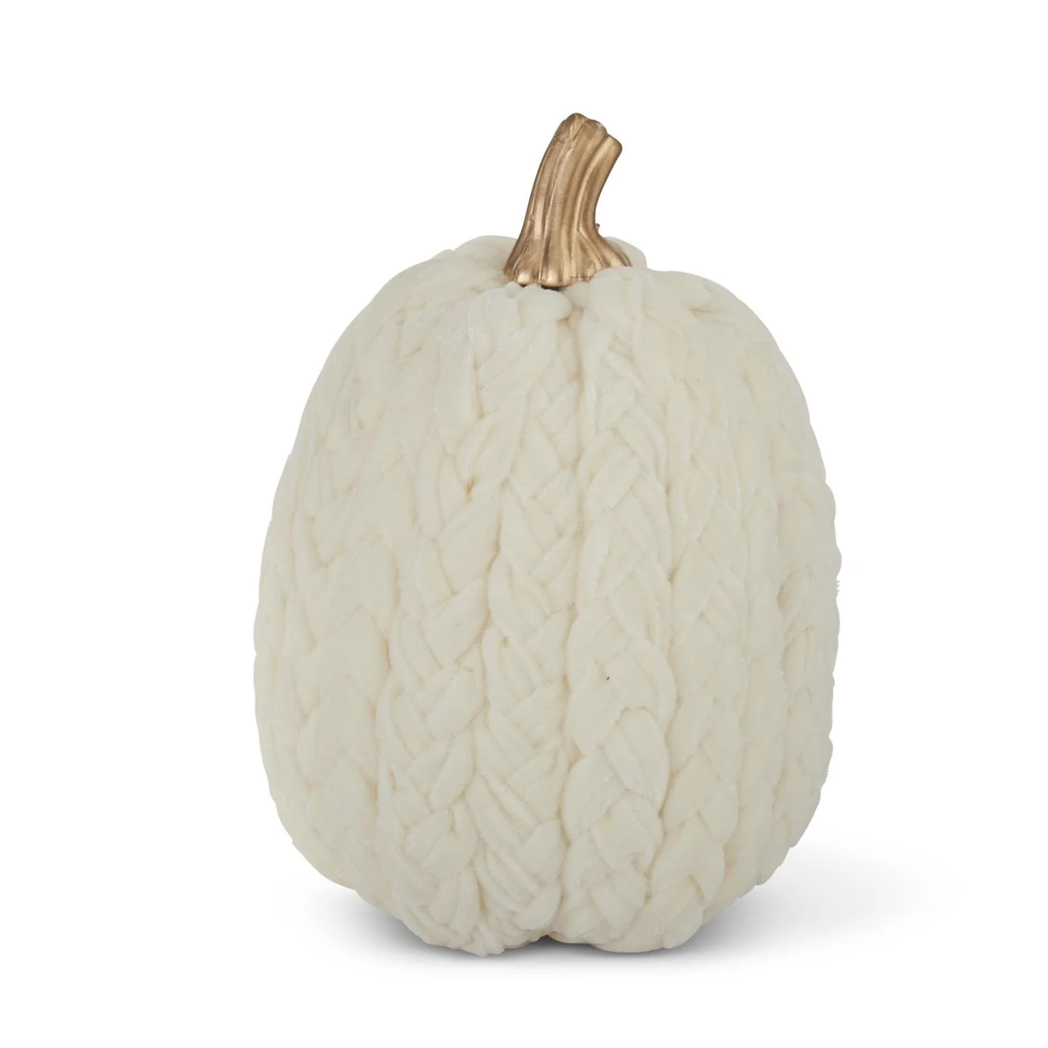 White Braided Pumpkin, 9.75"