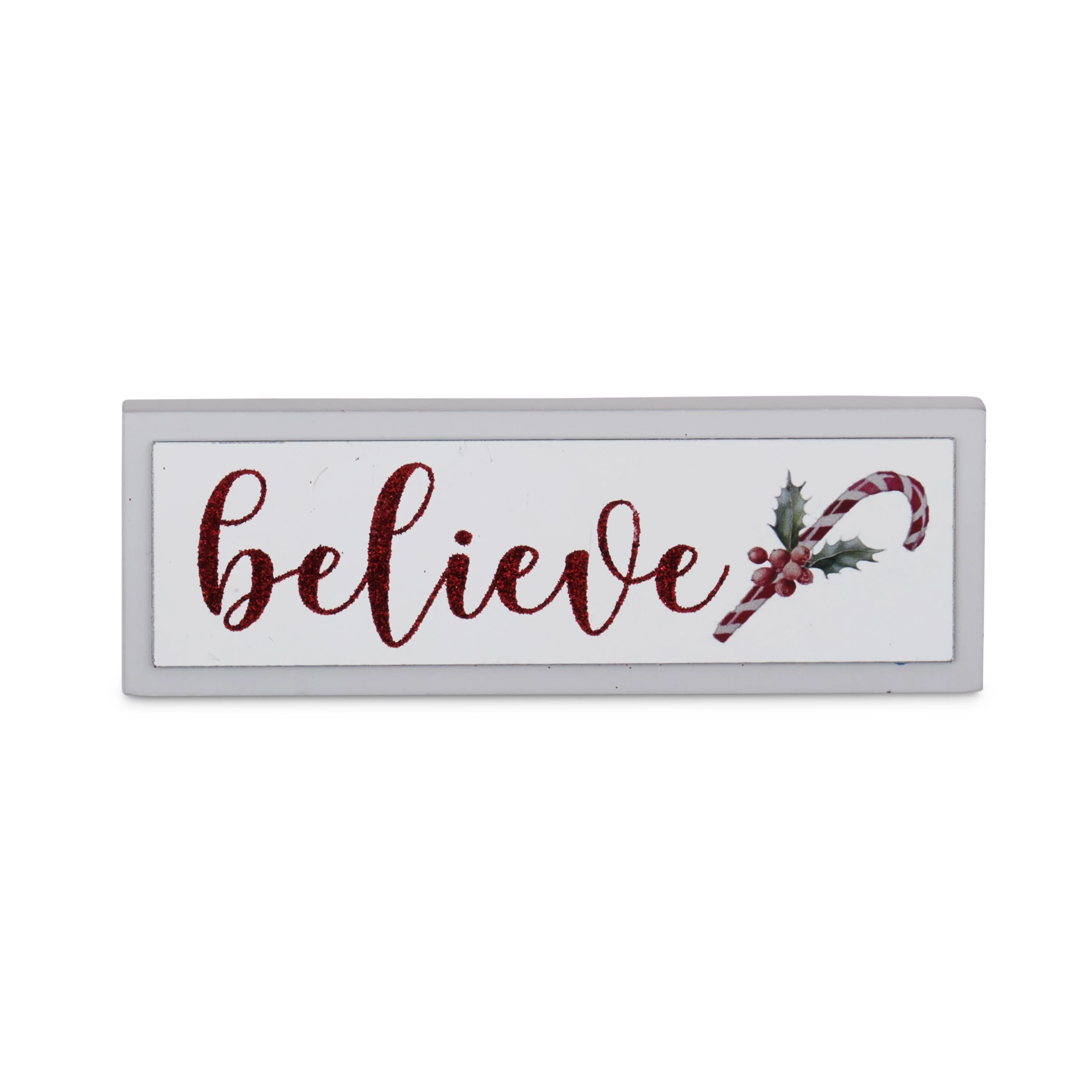 White Christmas Message w/ Candy Cane Sign, 6" (3 styles - sold individually) - Image 3