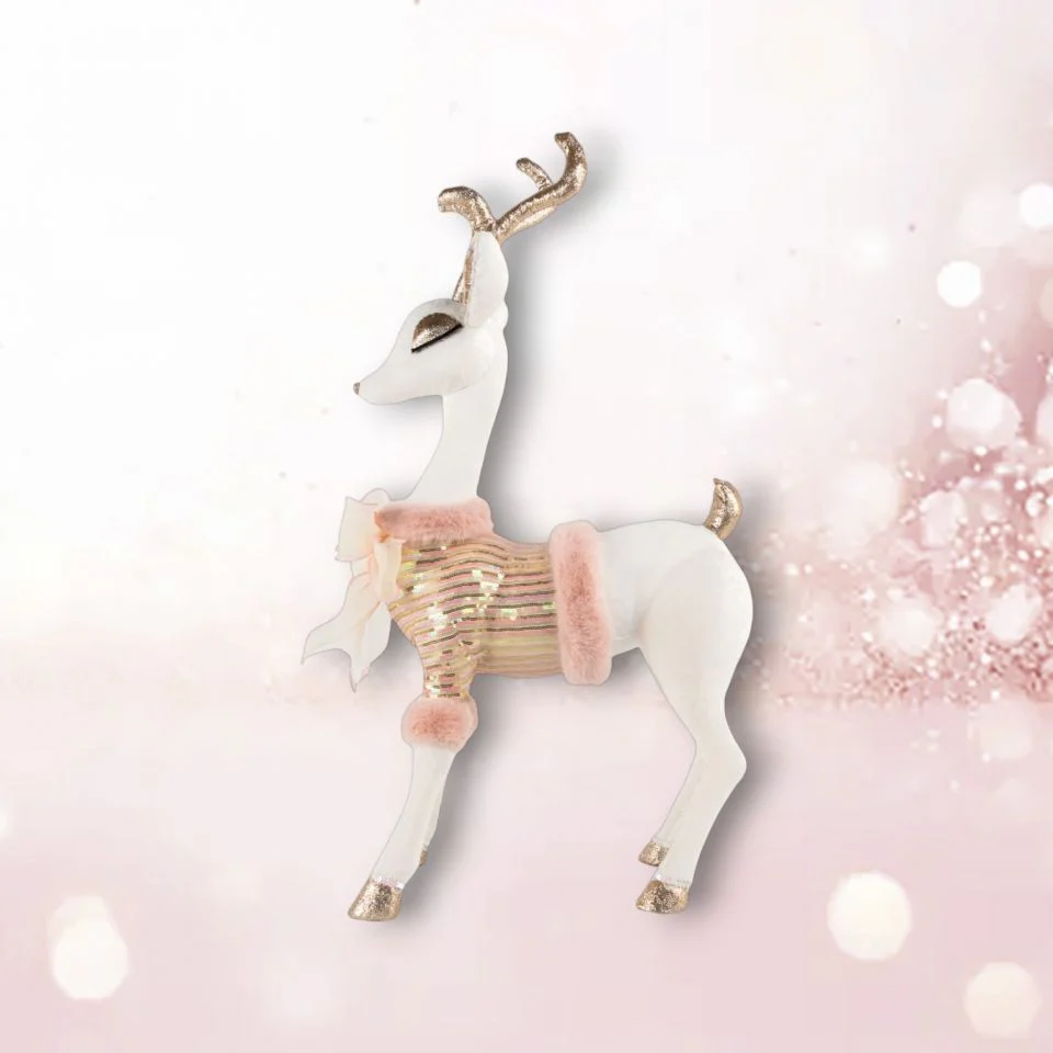 White Deer W/ Pink Sweater, 26"