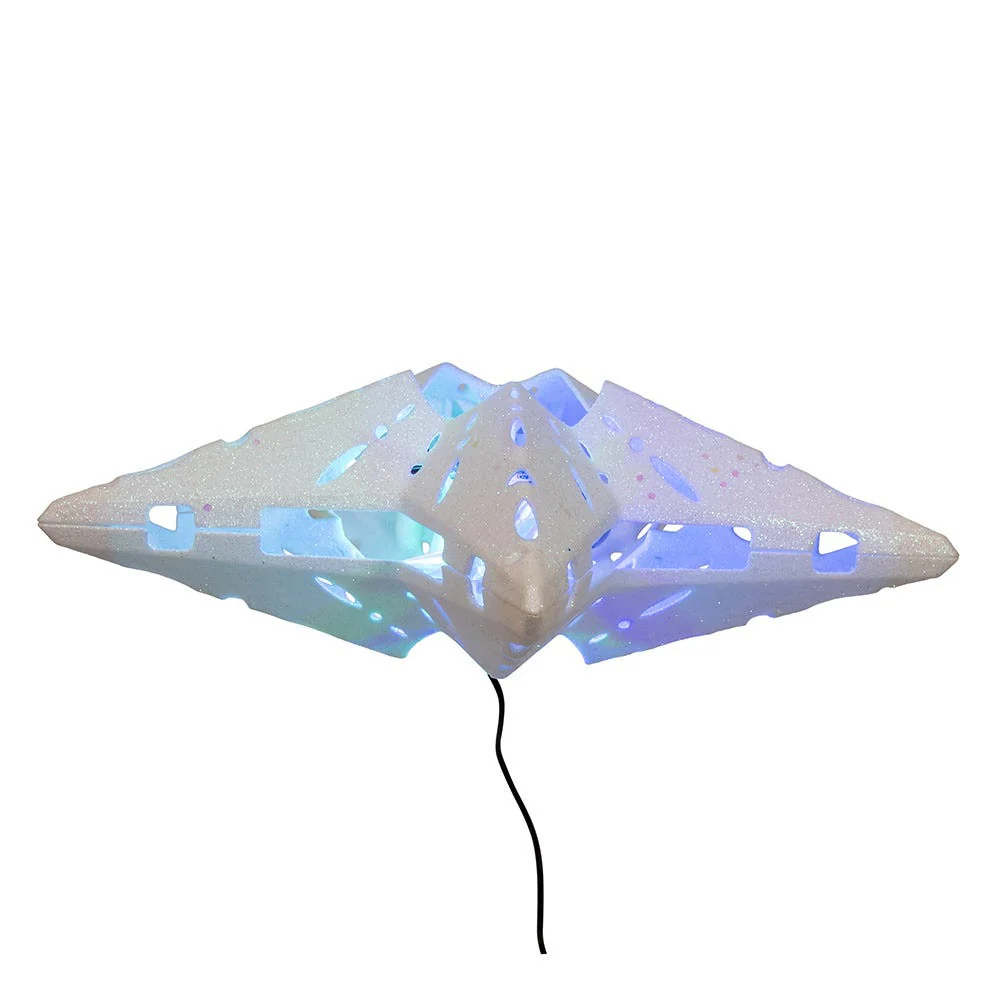 White Iridescent LED Star w/Rotating Ornament Treetop, 11.8" - Image 5
