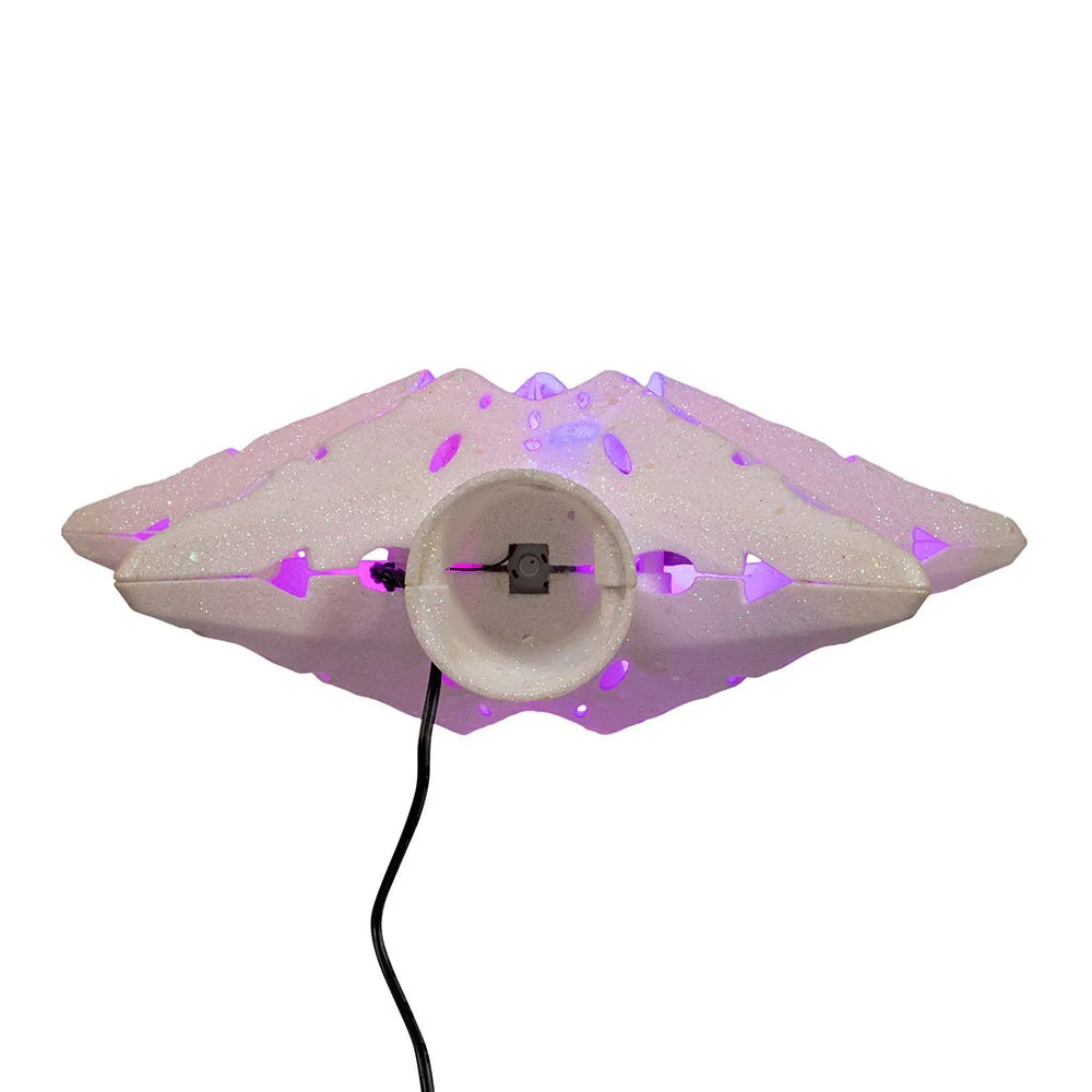 White Iridescent LED Star w/Rotating Ornament Treetop, 11.8" - Image 6