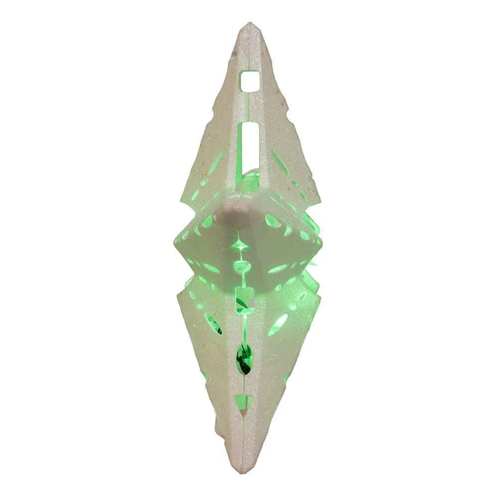 White Iridescent LED Star w/Rotating Ornament Treetop, 11.8" - Image 7
