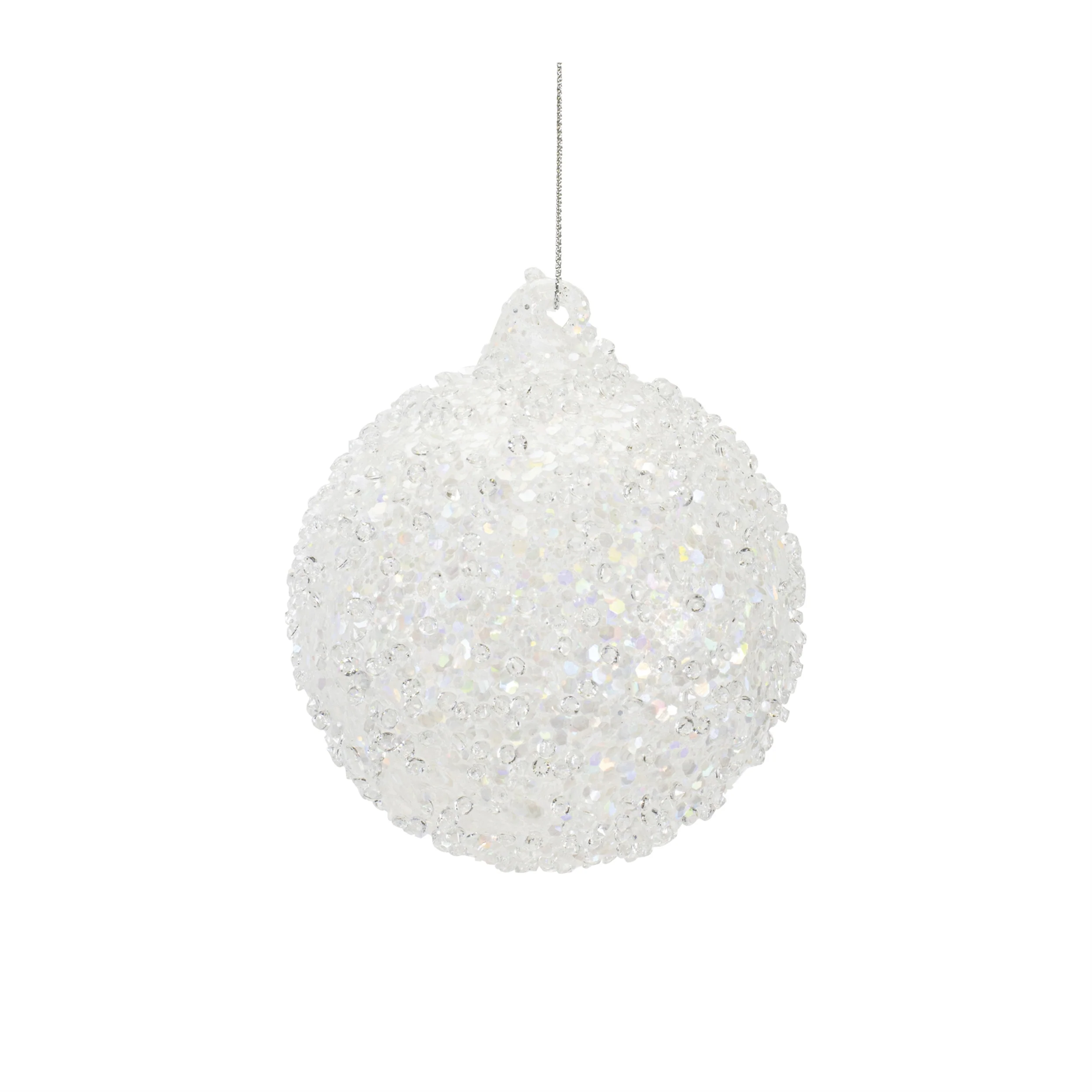 White Glass Ornament, 5" (2 styles - sold individually) - Image 2