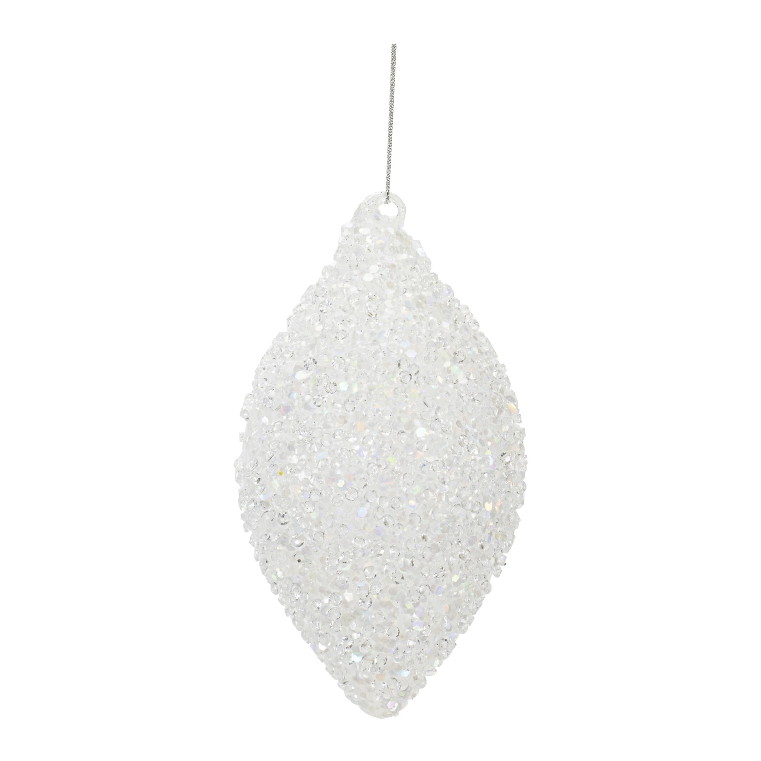 White Glass Ornament, 5" (2 styles - sold individually) - Image 3