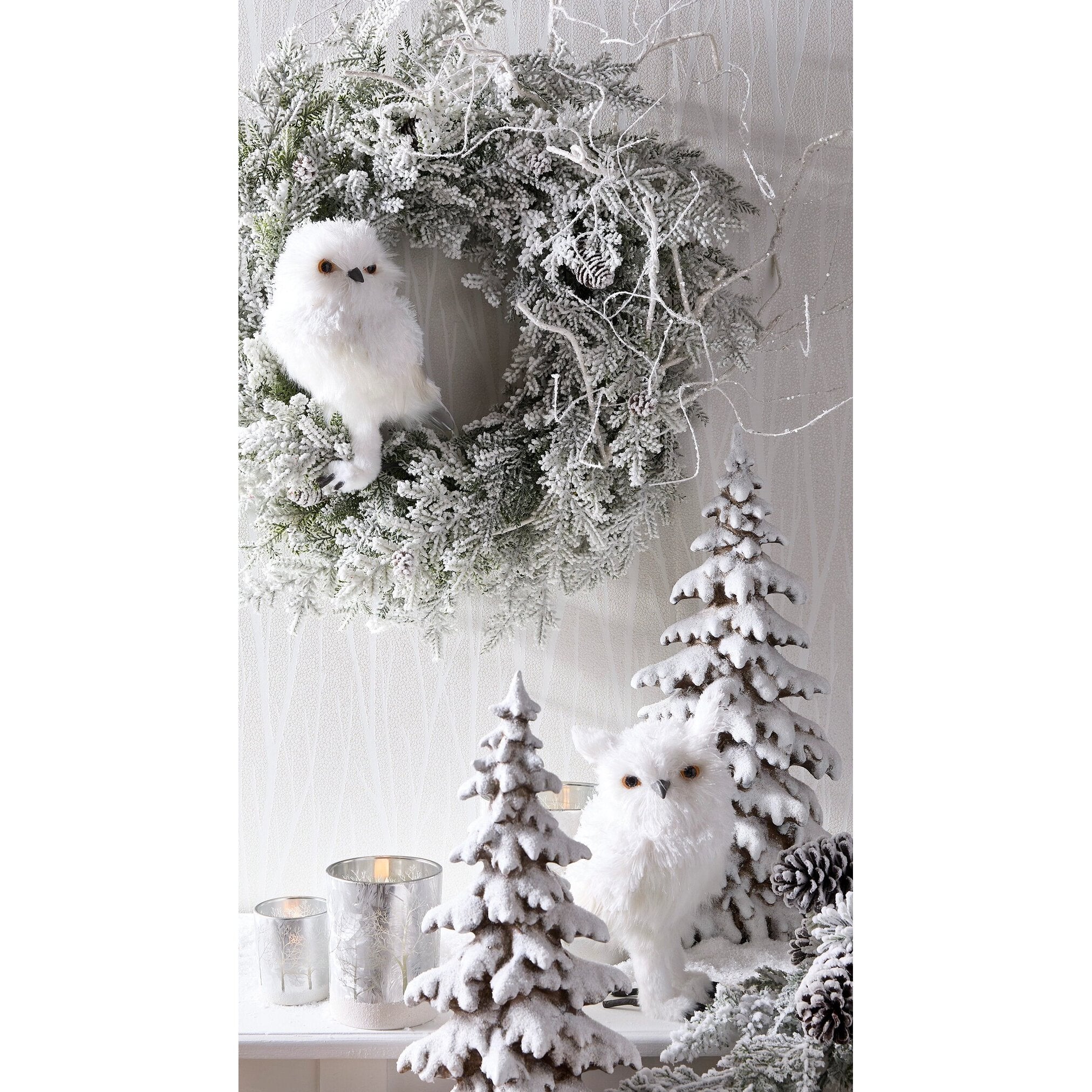 White Owl Ornament Figurine, 11" (2 styles - sold individually) - Image 3