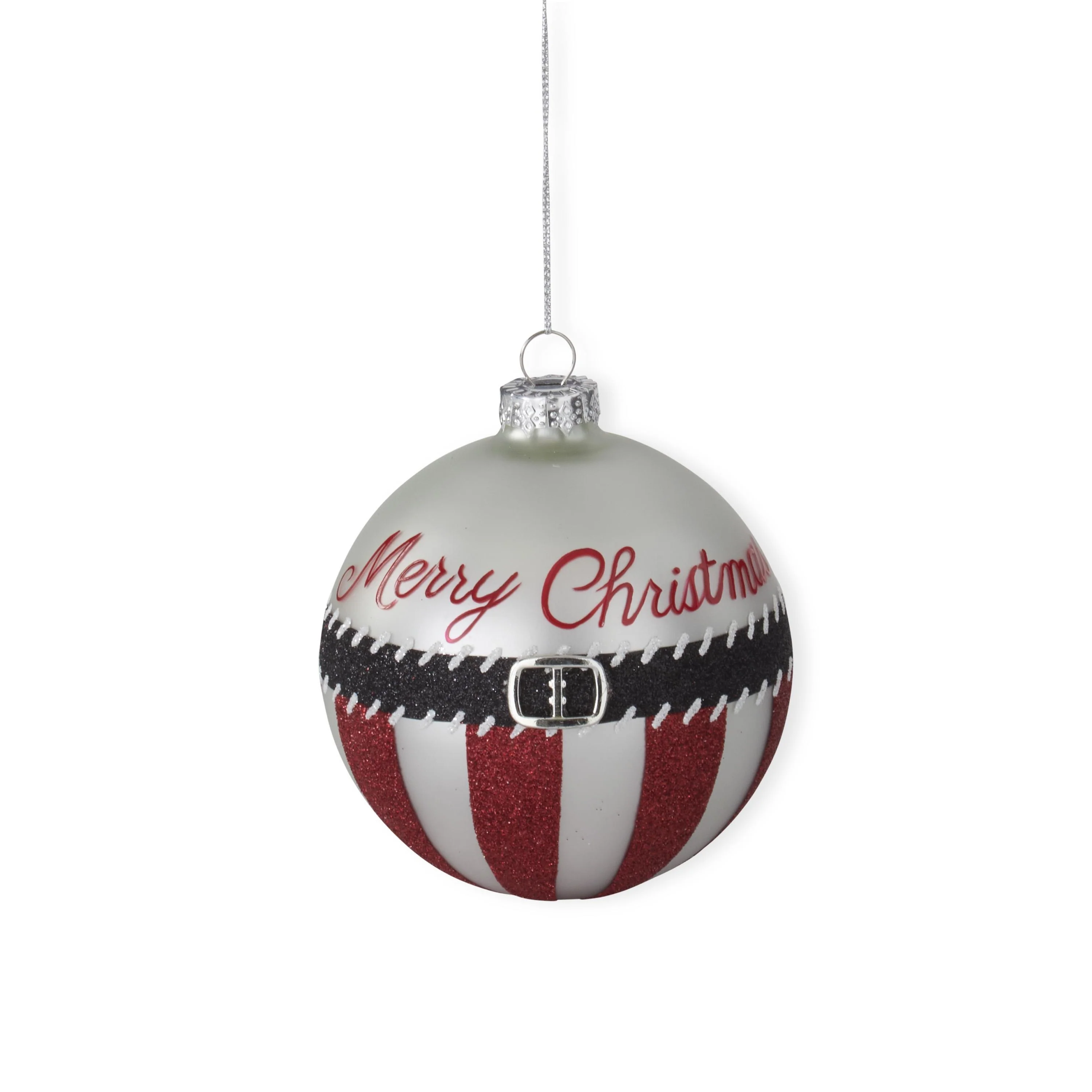 White & Red Merry Christmas & Believe Ornament, 4" (2 styles - sold individually) - Image 2